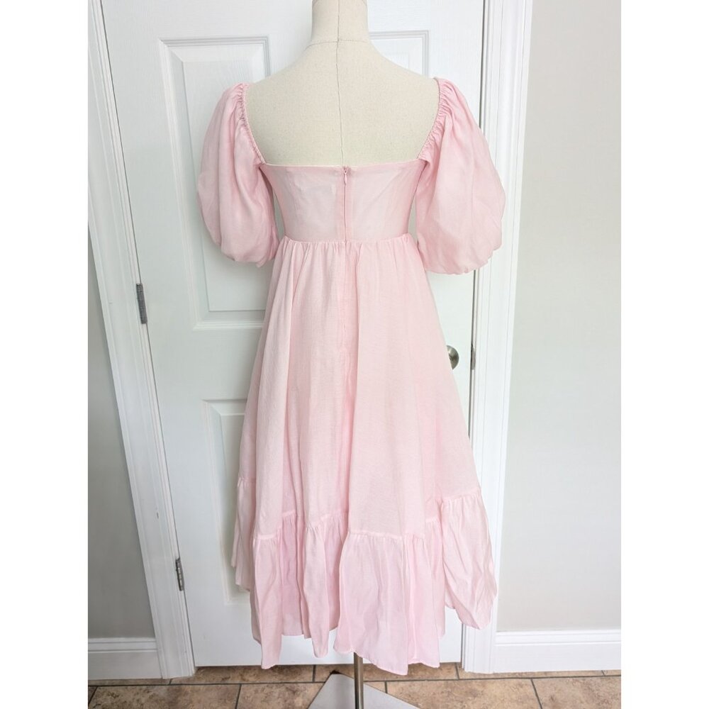 Elegant Pink Midi Dress - Picture 6 of 10